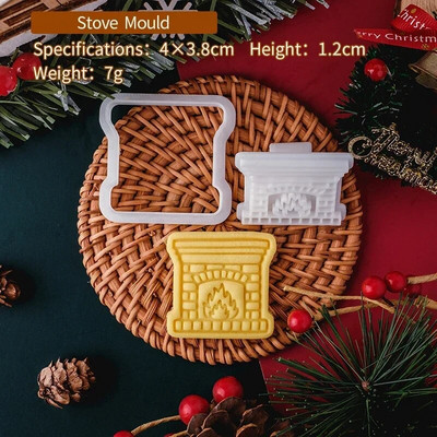 Kalėdų mini sausainių pjaustyklės formelės, plastikinės 3D Kalėdų senelio briedis, imbierinis žmogelis, animacinis filmas, sausainis, antspaudas, pyragas „pasidaryk pats“ pyrago dekoravimo įrankiai