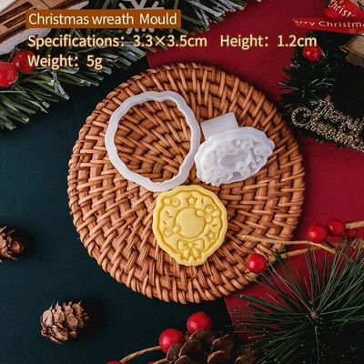 Kalėdų mini sausainių pjaustyklės formelės, plastikinės 3D Kalėdų senelio briedis, imbierinis žmogelis, animacinis filmas, sausainis, antspaudas, pyragas „pasidaryk pats“ pyrago dekoravimo įrankiai