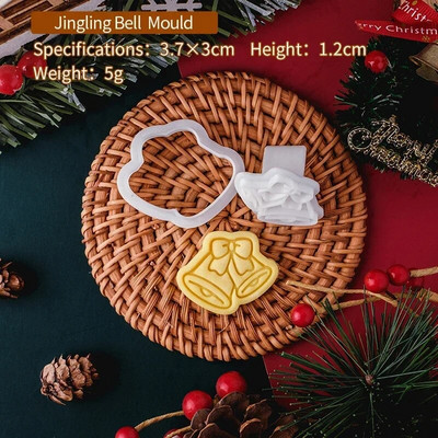 Kalėdų mini sausainių pjaustyklės formelės, plastikinės 3D Kalėdų senelio briedis, imbierinis žmogelis, animacinis filmas, sausainis, antspaudas, pyragas „pasidaryk pats“ pyrago dekoravimo įrankiai