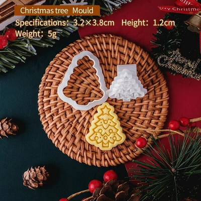 Kalėdų mini sausainių pjaustyklės formelės, plastikinės 3D Kalėdų senelio briedis, imbierinis žmogelis, animacinis filmas, sausainis, antspaudas, pyragas „pasidaryk pats“ pyrago dekoravimo įrankiai