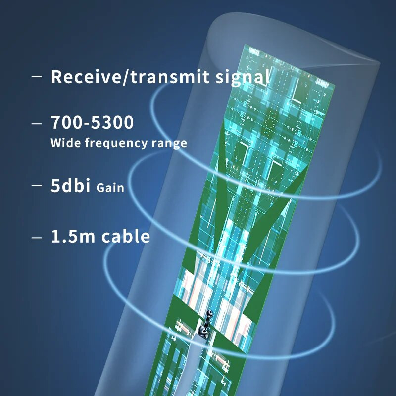 Lintratek 2G 3G 4G 360° vidinė antena 700-5300Mhz signalo stiprintuvo stiprintuvo kartotuvui 5dBi Omni cilindrinė antena N/SMA