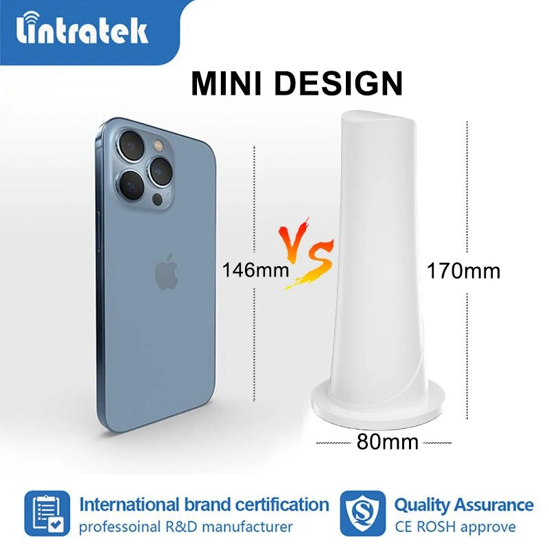 Lintratek 2G 3G 4G 360° vidinė antena 700-5300Mhz signalo stiprintuvo stiprintuvo kartotuvui 5dBi Omni cilindrinė antena N/SMA