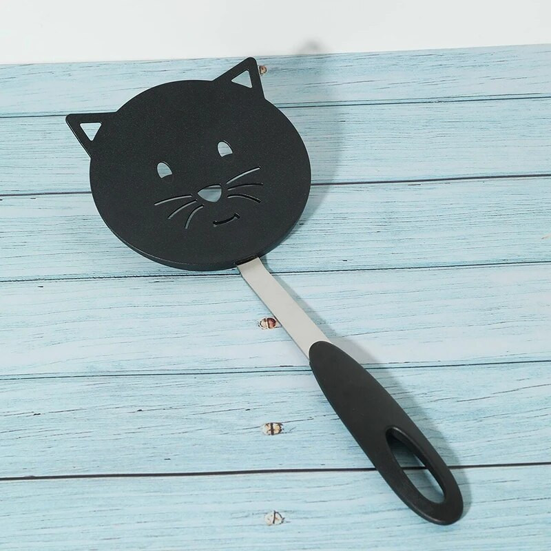 Nailoninė keptuvės mentele animacinio filmo forma Miau Miau kepimo mentelė Buitinė neprideganti mentelė