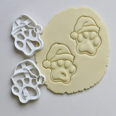 Kalėdinė kepurė Animacinis filmas plastikinis šunų letenų sausainių pjaustyklės Mielas gyvūnas naminių gyvūnėlių desertas sausainis reljefinis formelės Kalėdų Naujųjų metų vakarėlio dekoras