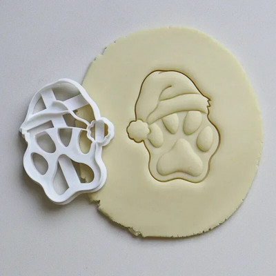 Kalėdinė kepurė Animacinis filmas plastikinis šunų letenų sausainių pjaustyklės Mielas gyvūnas naminių gyvūnėlių desertas sausainis reljefinis formelės Kalėdų Naujųjų metų vakarėlio dekoras