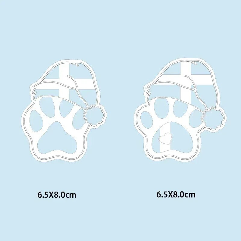 Kalėdinė kepurė Animacinis filmas plastikinis šunų letenų sausainių pjaustyklės Mielas gyvūnas naminių gyvūnėlių desertas sausainis reljefinis formelės Kalėdų Naujųjų metų vakarėlio dekoras