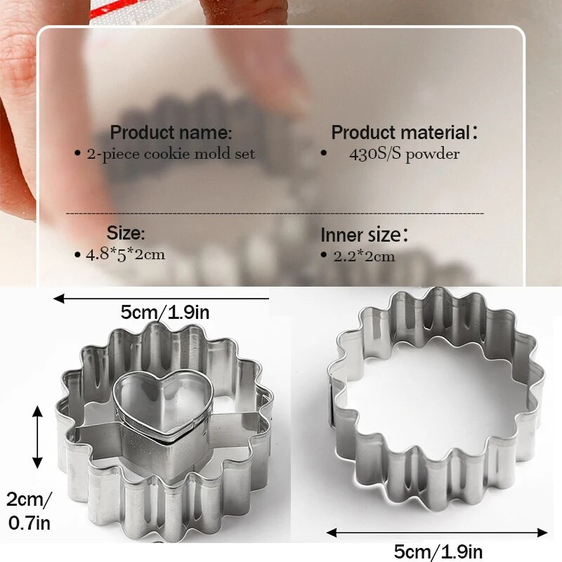 Sumuštinis su uogiene Valentino dienos sausainių pjaustyklė Širdies formos tešla, sausainių formelės kepimo įrankiai, nerūdijančio plieno sausainių įspaudimo formos