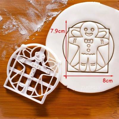 Didelis kalėdinis imbierinis žmogelis sausainių pjaustyklės formelės meduolių berniuko/mergaitės sausainių fondant reljefinis antspaudas „pasidaryk pats“ vakarėlio torto dekoravimas