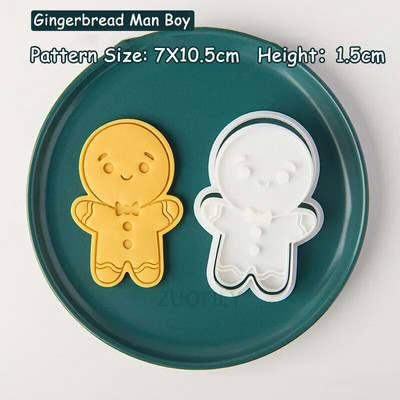 Didelis kalėdinis imbierinis žmogelis sausainių pjaustyklės formelės meduolių berniuko/mergaitės sausainių fondant reljefinis antspaudas „pasidaryk pats“ vakarėlio torto dekoravimas
