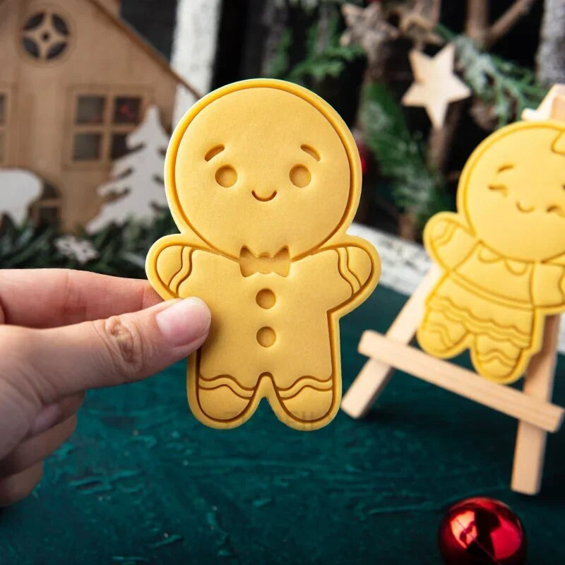 Didelis kalėdinis imbierinis žmogelis sausainių pjaustyklės formelės meduolių berniuko/mergaitės sausainių fondant reljefinis antspaudas „pasidaryk pats“ vakarėlio torto dekoravimas