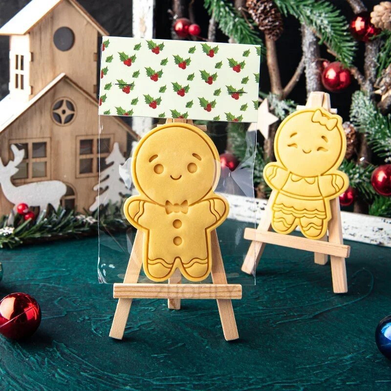 Didelis kalėdinis imbierinis žmogelis sausainių pjaustyklės formelės meduolių berniuko/mergaitės sausainių fondant reljefinis antspaudas „pasidaryk pats“ vakarėlio torto dekoravimas