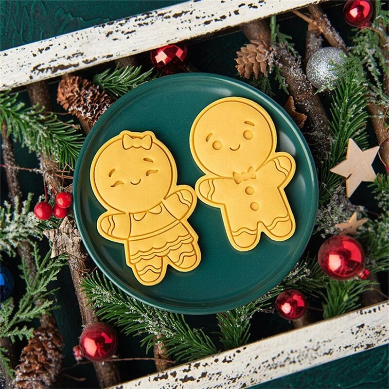 Didelis kalėdinis imbierinis žmogelis sausainių pjaustyklės formelės meduolių berniuko/mergaitės sausainių fondant reljefinis antspaudas „pasidaryk pats“ vakarėlio torto dekoravimas