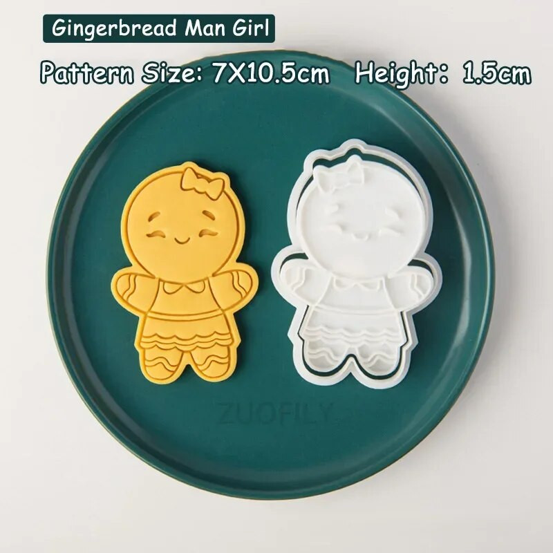 Didelis kalėdinis imbierinis žmogelis sausainių pjaustyklės formelės meduolių berniuko/mergaitės sausainių fondant reljefinis antspaudas „pasidaryk pats“ vakarėlio torto dekoravimas