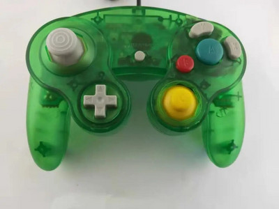 Skaidri GameCube spalva NGC žaidimų pultui Vieno mygtuko laidinio žaidimų valdiklio vairasvirtė, skirta NGC