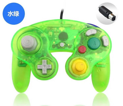 Skaidri GameCube spalva NGC žaidimų pultui Vieno mygtuko laidinio žaidimų valdiklio vairasvirtė, skirta NGC