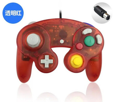 Skaidri GameCube spalva NGC žaidimų pultui Vieno mygtuko laidinio žaidimų valdiklio vairasvirtė, skirta NGC