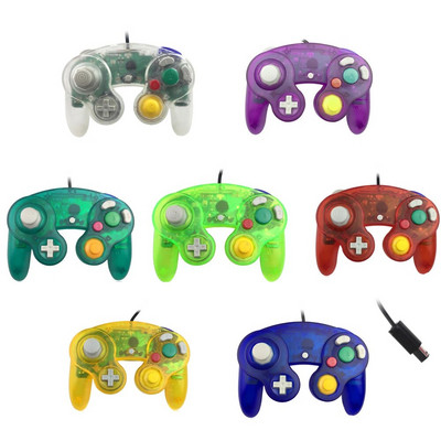 Διαφανές χρώμα για το χειριστήριο παιχνιδιών GameCube For NGC Ενσύρματο χειριστήριο παιχνιδιών με ένα κουμπί για NGC