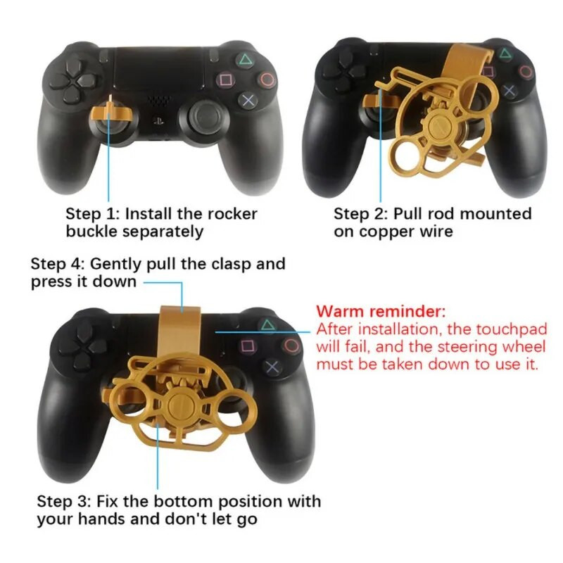 Igraći trkaći volan Mini upravljački kontroler za igre za Sony Playstation PS4 Dodaci s 3D ispisom