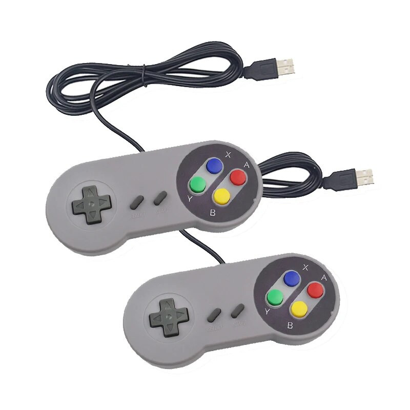 2 vnt USB žaidimų pultelis žaidimų vairasvirtė SNES žaidimų valdiklis Retro žaidimų pultelis, skirtas asmeniniam kompiuteriui NESPi RetroPie žaidimų valdiklis, skirtas Raspberry Pi 4