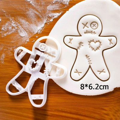 Helovino meduoliai su kaukolės sausainių pjaustytuvu Kalėdinis 3D plastikinis skeletas, sausainių forma Fondant pyragaičiai animacinių filmų torto dekoravimas