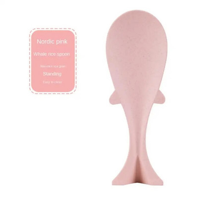 Nelipnūs ryžių šaukštai Banginio formos uodegos kabliuko skylės dizainas Aplinkos apsauga Kviečių šiaudeliai Maistiniai virtuvės stalo reikmenys