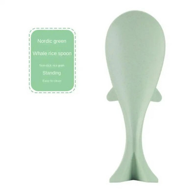 Nelipnūs ryžių šaukštai Banginio formos uodegos kabliuko skylės dizainas Aplinkos apsauga Kviečių šiaudeliai Maistiniai virtuvės stalo reikmenys