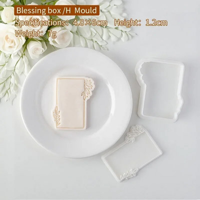 Listovi Cvjetni okvir Rezač kolačića Set pečata Geometrija Reljefni pečat Fondant Dekoracija torte Glazura za rođendan Vjenčanje Baby Shower
