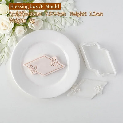 Listovi Cvjetni okvir Rezač kolačića Set pečata Geometrija Reljefni pečat Fondant Dekoracija torte Glazura za rođendan Vjenčanje Baby Shower
