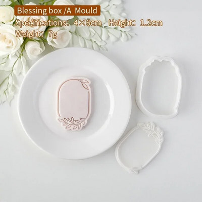 Listovi Cvjetni okvir Rezač kolačića Set pečata Geometrija Reljefni pečat Fondant Dekoracija torte Glazura za rođendan Vjenčanje Baby Shower