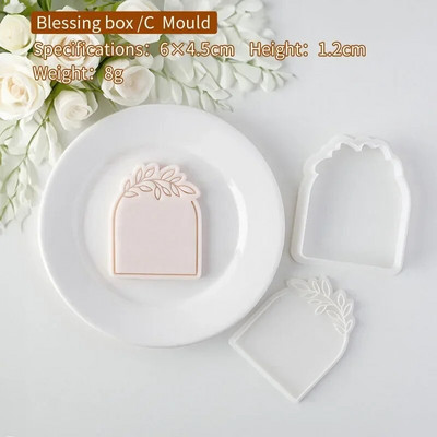 Listovi Cvjetni okvir Rezač kolačića Set pečata Geometrija Reljefni pečat Fondant Dekoracija torte Glazura za rođendan Vjenčanje Baby Shower
