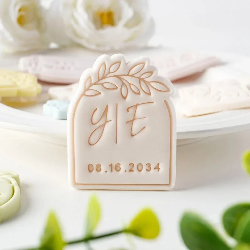 Listovi Cvjetni okvir Rezač kolačića Set pečata Geometrija Reljefni pečat Fondant Dekoracija torte Glazura za rođendan Vjenčanje Baby Shower