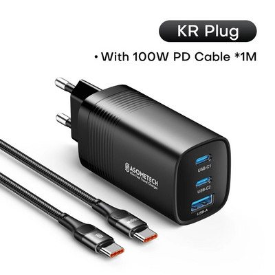 65W GaN USB Type C įkroviklis nešiojamam kompiuteriui PPS 45W 25W greitas įkrovimas, skirtas iPhone14 Pro, skirtas Samsung, skirtas HuaWei QC3.0 PD3.0 telefono įkrovikliams