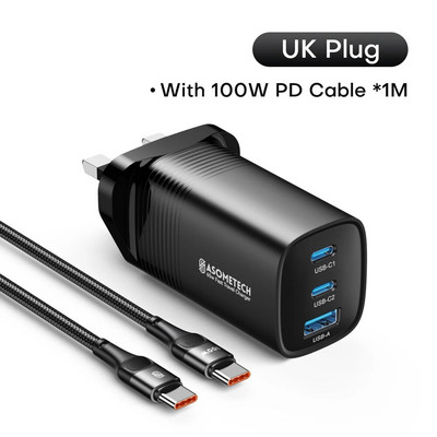 65W GaN USB Type C įkroviklis nešiojamam kompiuteriui PPS 45W 25W greitas įkrovimas, skirtas iPhone14 Pro, skirtas Samsung, skirtas HuaWei QC3.0 PD3.0 telefono įkrovikliams