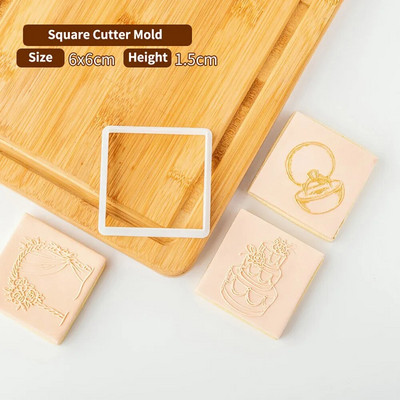 Vestuvinių tortų dekoravimo įrankiai Sausainių spaudos antspaudas Reljefinis sausainių pjaustytuvas Fondant Sugarcraft sausainių pjaustyklės Formos Tortų forma