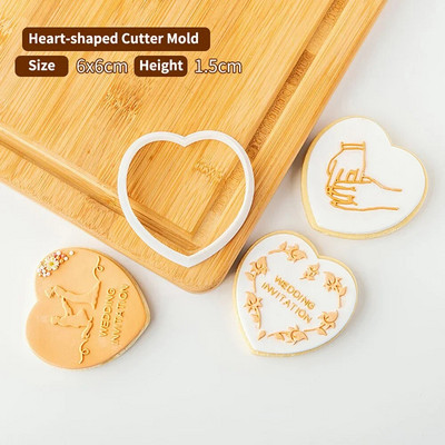 Vestuvinių tortų dekoravimo įrankiai Sausainių spaudos antspaudas Reljefinis sausainių pjaustytuvas Fondant Sugarcraft sausainių pjaustyklės Formos Tortų forma