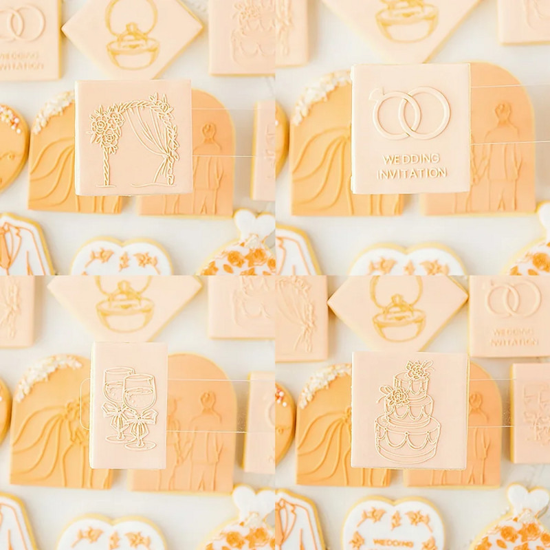 Vestuvinių tortų dekoravimo įrankiai Sausainių spaudos antspaudas Reljefinis sausainių pjaustytuvas Fondant Sugarcraft sausainių pjaustyklės Formos Tortų forma