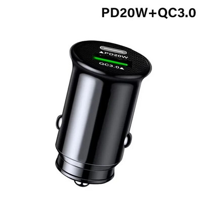 Mini încărcător de mașină USB 100W Adaptor pentru încărcător de telefon de mașină cu încărcare rapidă Mini încărcător USB tip C PD pentru iPhone Xiaomi Samsung Huawei