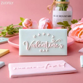 Su Valentino diena Meilės laiškas sausainis Reljefinis pelėsis Meilės širdelė Fondant torto dekoravimo įrankiai Rankų darbo dovanų kepimo reikmenys