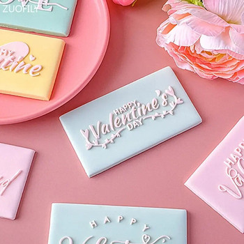 Happy Valentine\'s Day Love Letter Cookie Embosser Mold Love Heart Fondant Cake Εργαλεία Διακόσμησης Χειροποίητο Δώρο Αξεσουάρ ψησίματος