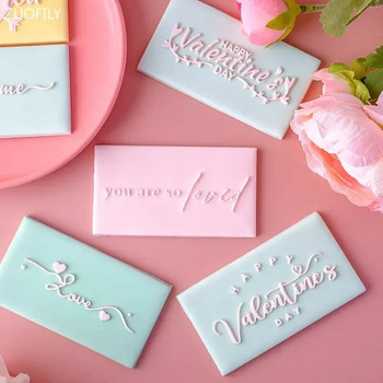 Happy Valentine\'s Day Love Letter Cookie Embosser Mold Love Heart Fondant Cake Εργαλεία Διακόσμησης Χειροποίητο Δώρο Αξεσουάρ ψησίματος