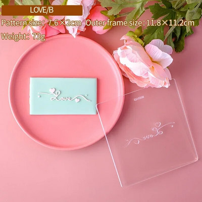 Su Valentino diena Meilės laiškas sausainis Reljefinis pelėsis Meilės širdelė Fondant torto dekoravimo įrankiai Rankų darbo dovanų kepimo reikmenys