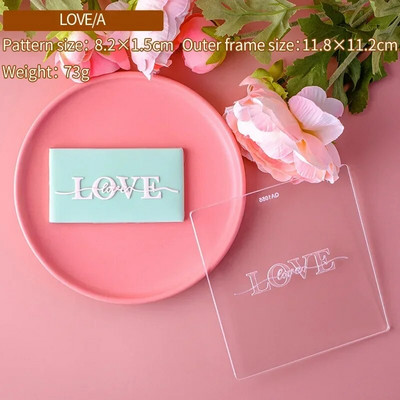 Su Valentino diena Meilės laiškas sausainis Reljefinis pelėsis Meilės širdelė Fondant torto dekoravimo įrankiai Rankų darbo dovanų kepimo reikmenys