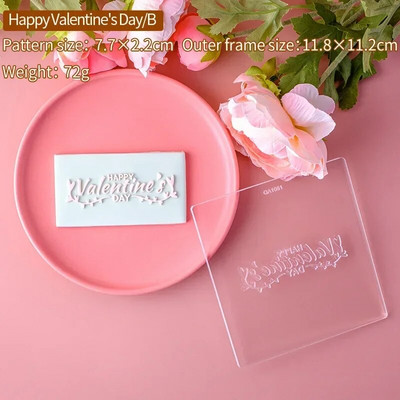 Su Valentino diena Meilės laiškas sausainis Reljefinis pelėsis Meilės širdelė Fondant torto dekoravimo įrankiai Rankų darbo dovanų kepimo reikmenys