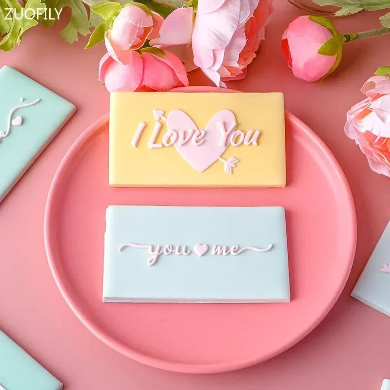 Su Valentino diena Meilės laiškas sausainis Reljefinis pelėsis Meilės širdelė Fondant torto dekoravimo įrankiai Rankų darbo dovanų kepimo reikmenys