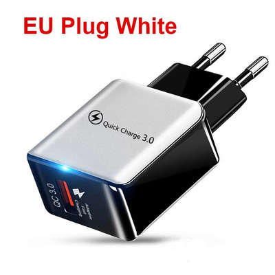 18 W Quick Charge 3.0, skirtas iPhone 11 Pro Max EU/US Plug Mobile Phone Charger for Samsung S20 Plus greito įkrovimo sieniniams USB įkrovikliams