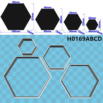 Keturių specifikacijų animacinių filmų geometrinė figūra, šešiakampis, plastikinė forma, torto fondant įrankis, sausainių suši ir vaisių pjaustyklės