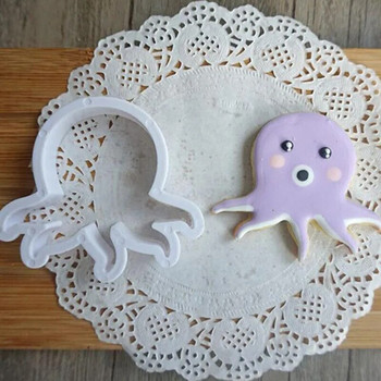 8 τμχ/σετ Φιλικό προς το περιβάλλον Πλαστικό Sea Creature Cookie Cutter Μίνι κοπτήρες μπισκότων για παιδιά Διακοσμητικό εργαλείο φόρμας μπισκότων σοκολάτας