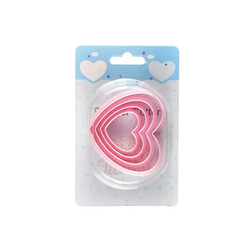 Širdies formos sausainių pjaustyklė, sausainių gaminimo aparatas, cukranendrių formavimo forma, kepinių tortų dekoravimas, konditerijos pjaustyklė, plastikinė kepimo forma