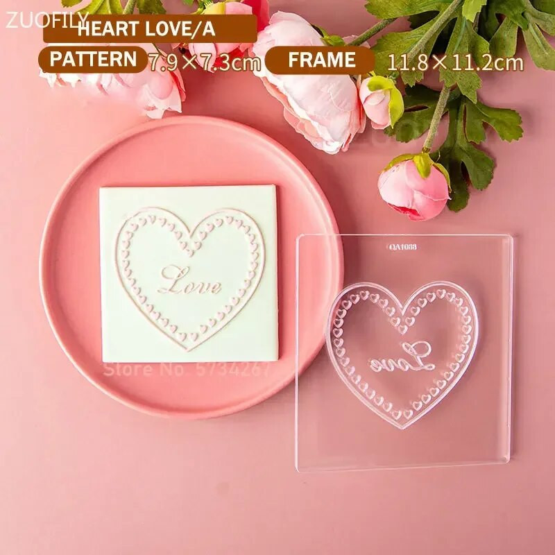 2023 Καρδιά Φοντάν για την Ημέρα του Αγίου Βαλεντίνου Εκτύπωση σφραγίδας Cartoon Lips Love Letter XOXO Cookie Cutter Φόρμα κέικ DIY Φόρμα ψησίματος