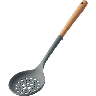 Silikoniniai virtuvės reikmenys Mentele Kastuvas Sriubos Šaukštas Virimo įrankis Neprilimpa ilgas medinės rankenos virtuvės prietaisai